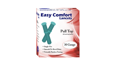 30G Easy Comfort Pull Top Lancets for accurate and easy blood sampling. Ideal for daily use.