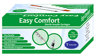 Easy Comfort Insulin Syringes 30G 1cc - 5/16"