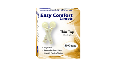 30G Easy Comfort Thin Top Lancets for accurate blood sampling, designed for everyday use.