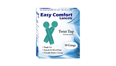 30G Easy Comfort Twist Top Lancets 100 count for precise and easy blood sampling.