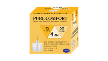 32G Pure Comfort Insulin Pen Needles 4mm 50ct for precise and comfortable insulin injections.