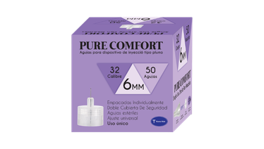 32G Pure Comfort Insulin Pen Needles 6mm 50ct for precise, comfortable insulin injections.