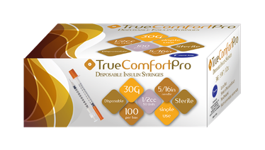 30G True Comfort Pro Insulin Syringes 1/2cc 5/16 for accurate insulin delivery with comfort.