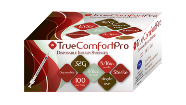 32G True Comfort Pro Insulin Syringes 1/2cc 5/16 for precise insulin delivery with comfort.