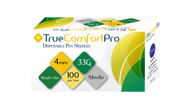 33G True Comfort Pro Pen Needles 4mm for accurate and comfortable insulin injections.