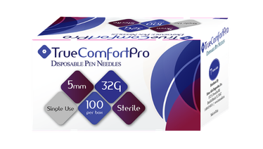 32G True Comfort Pro Pen Needles 5mm for precise insulin delivery with comfort and reliability.