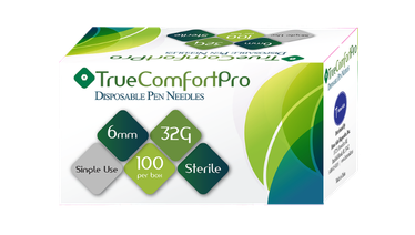 32G True Comfort Pro Pen Needles 5mm for precise insulin delivery with comfort and reliability.