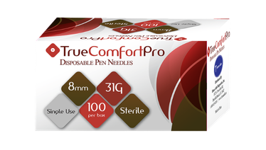 31G True Comfort Pro Pen Needles 8mm for precise insulin delivery and comfortable injections.